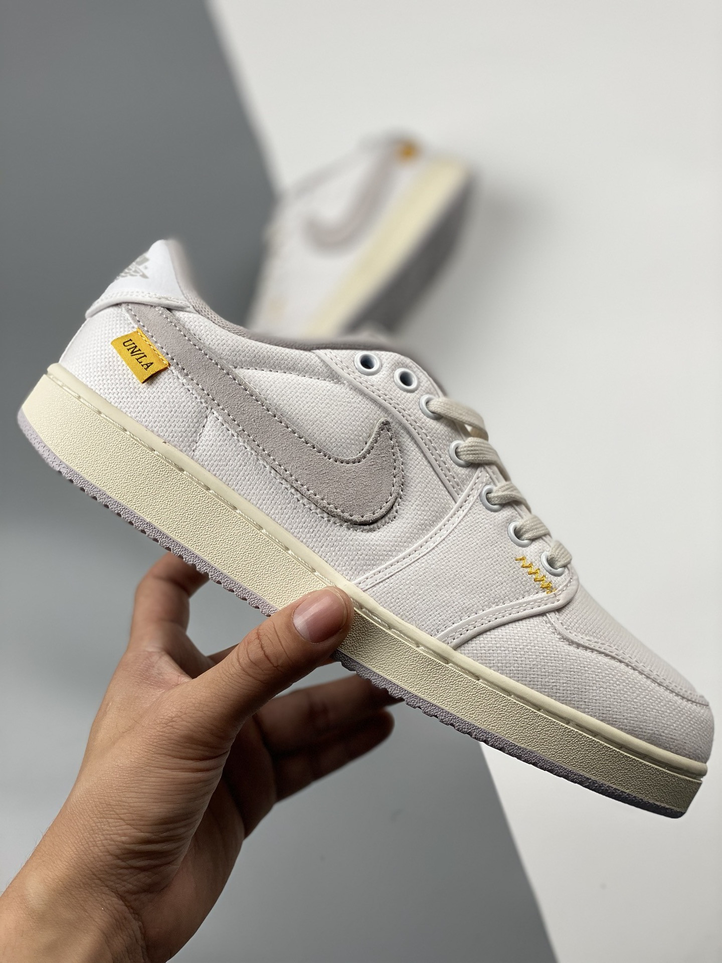 Union x AJKO 1 Low White Sail-University Gold-Neutral Grey For Sale