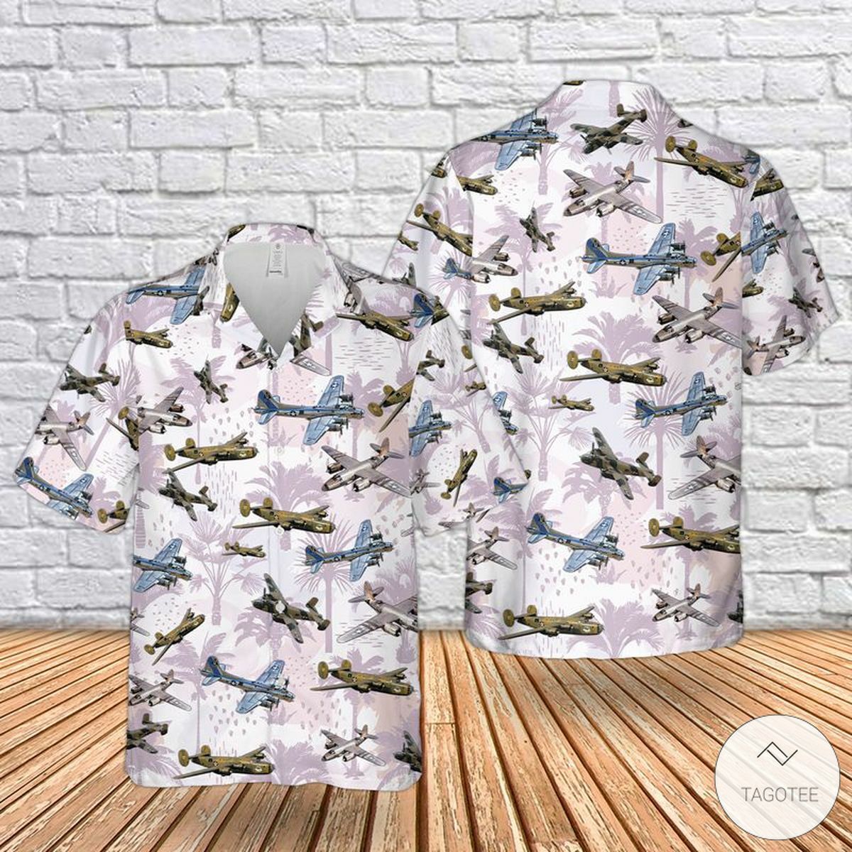 Us Wwii Bombers Aircraft Hawaiian Shirt