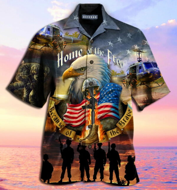 Veteran Eagle Home Of The Free Hawaiian Shirt