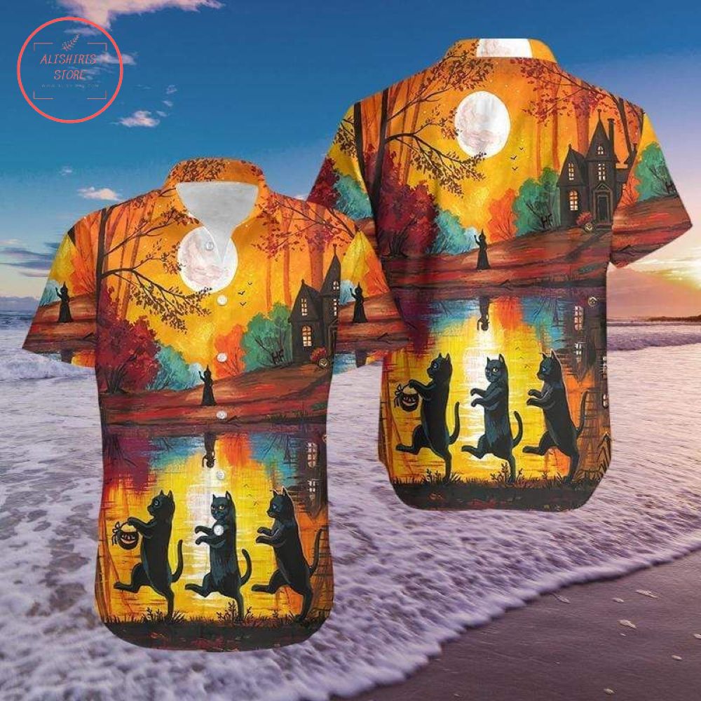 Walking Cat S Hawaiian Shirt Summer Beach Outfit