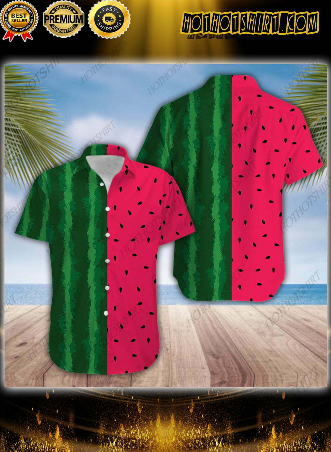 Watermelon Tropical Fruit Hawaiian Shirt