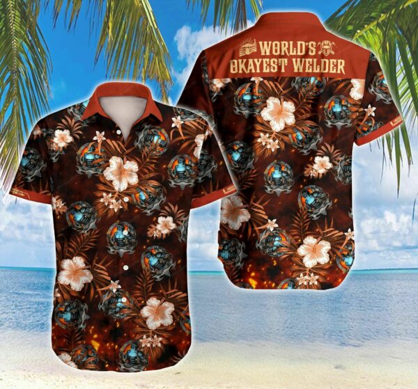 Worlds Okayest Welder Hawaiian Shirt