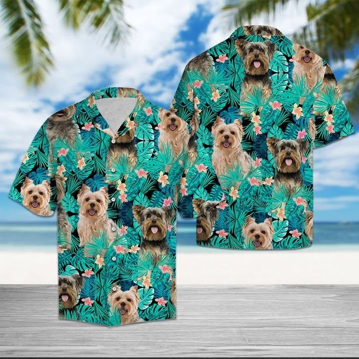 Yorkshire Terrier Tropical Hawaiian Shirt