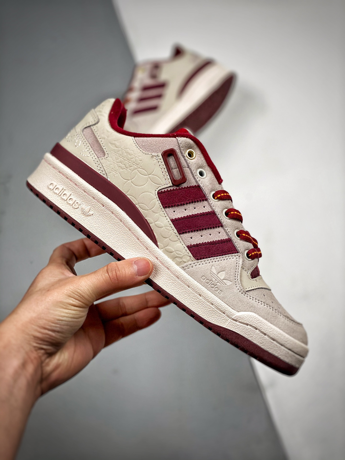 Adidas Forum Low Chalk White Core Burgundy GX8866 For Sale