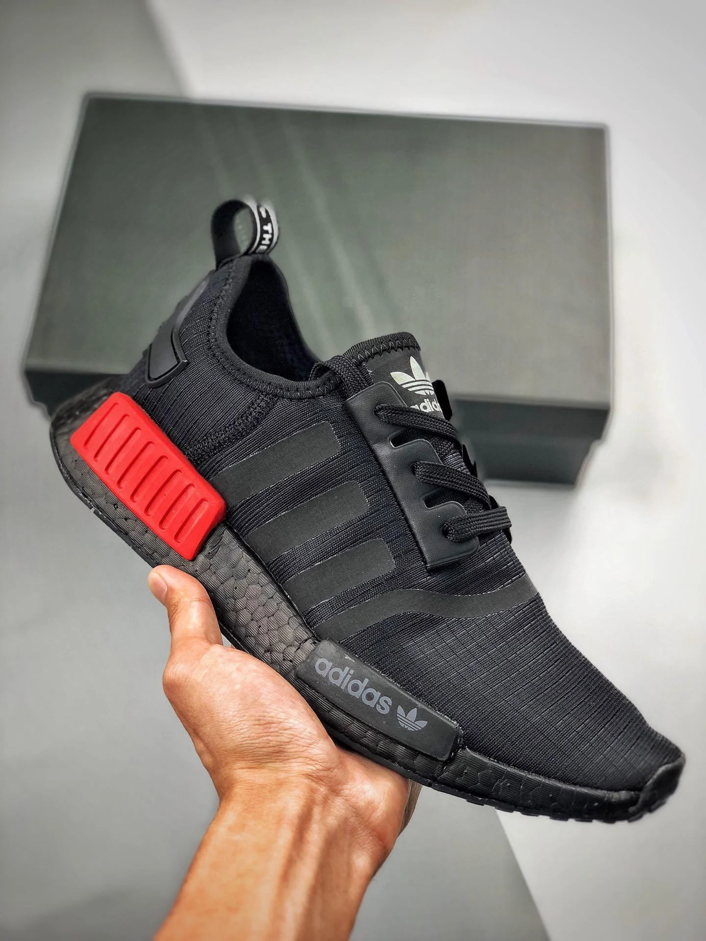 Adidas NMD R1 Black Lush Red B37618 For Sale