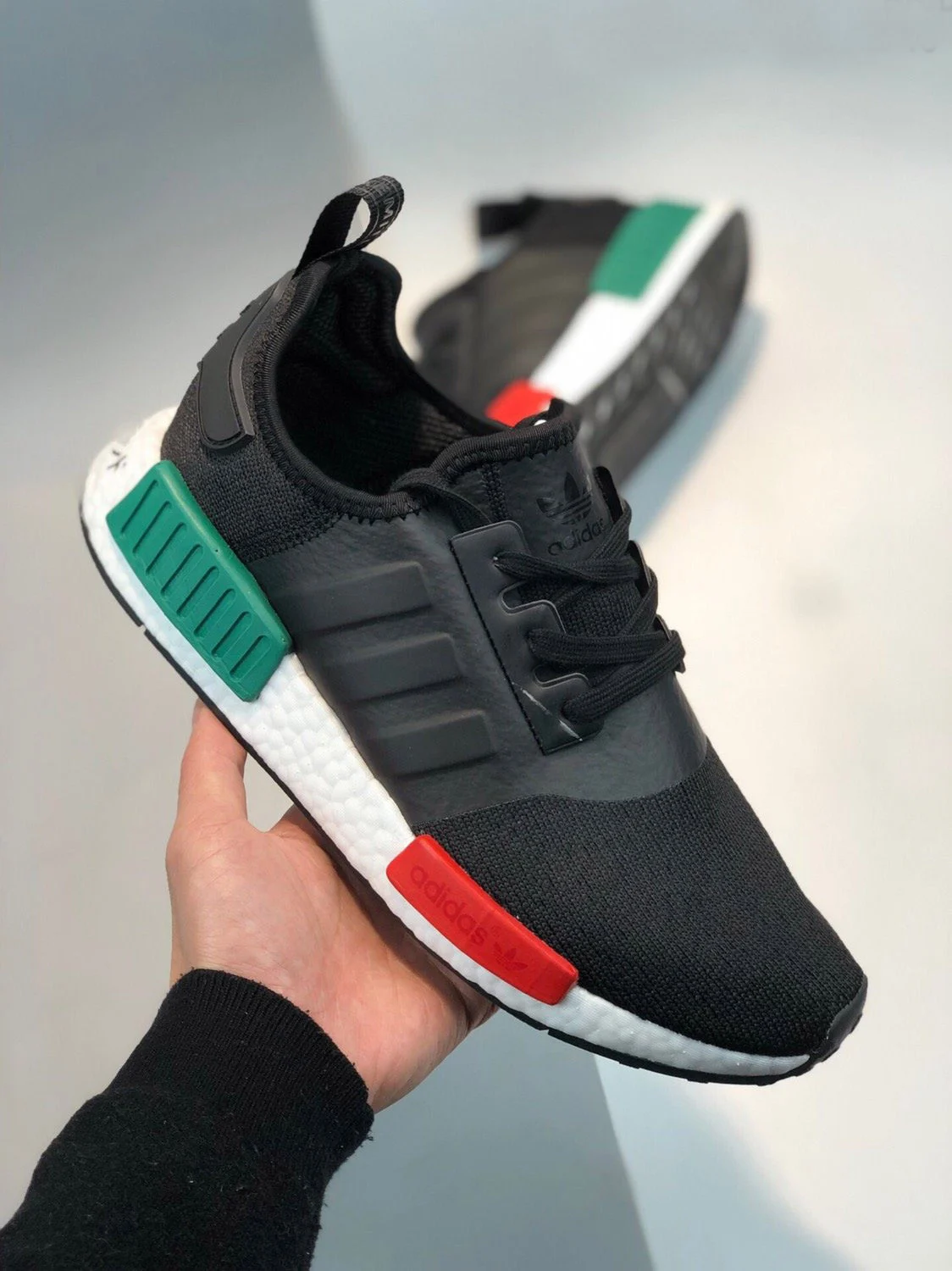 Adidas NMD R1 Core Black Glory Green-Lush Red For Sale