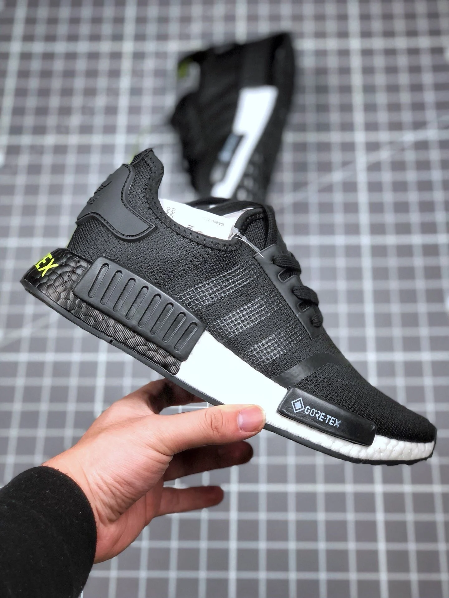 Adidas NMD R1 Gore-Tex Black Solar Yellow EE6433 For Sale