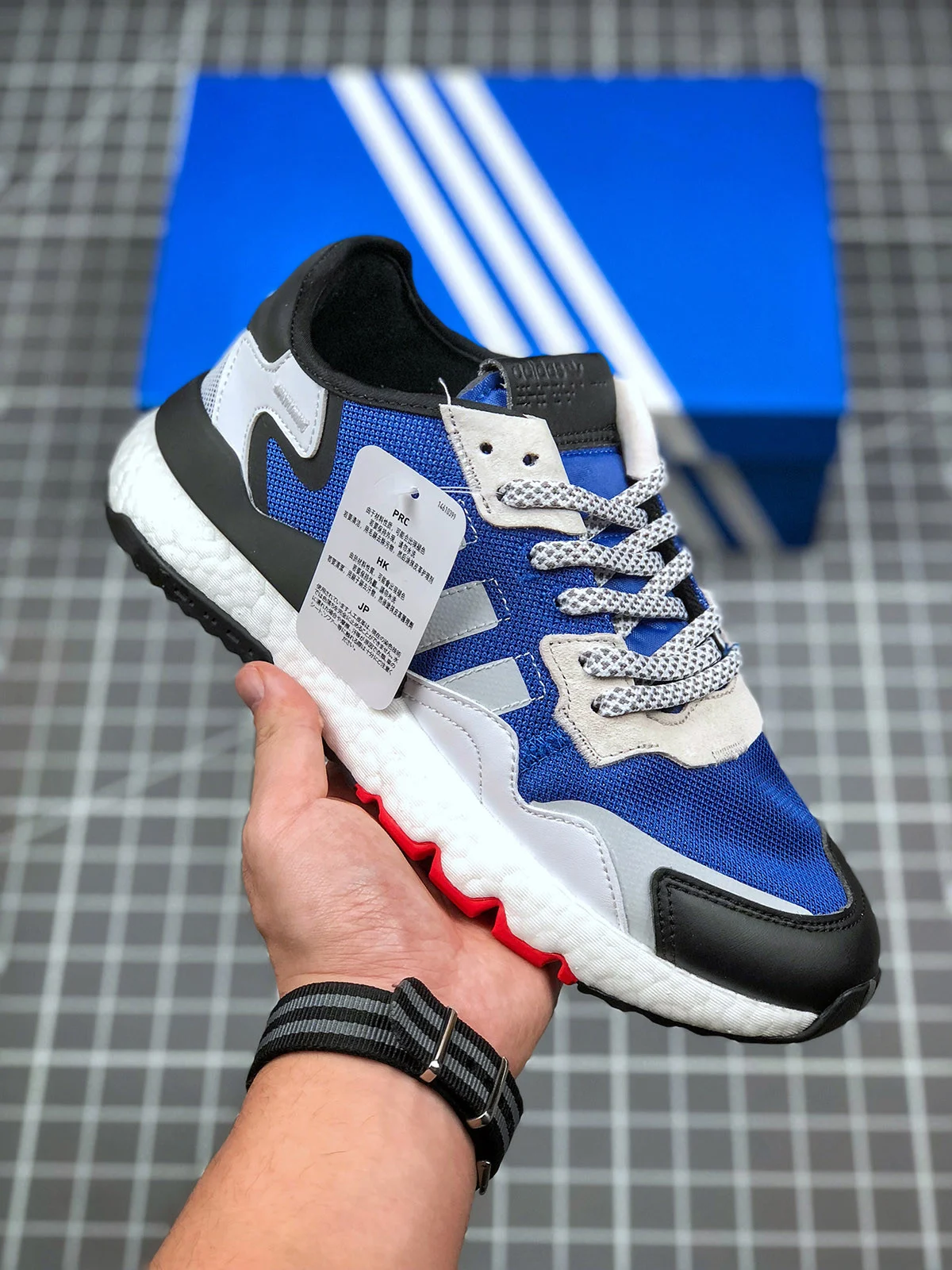 Adidas Nite Jogger Team Royal Blue Grey One Cloud White For Sale