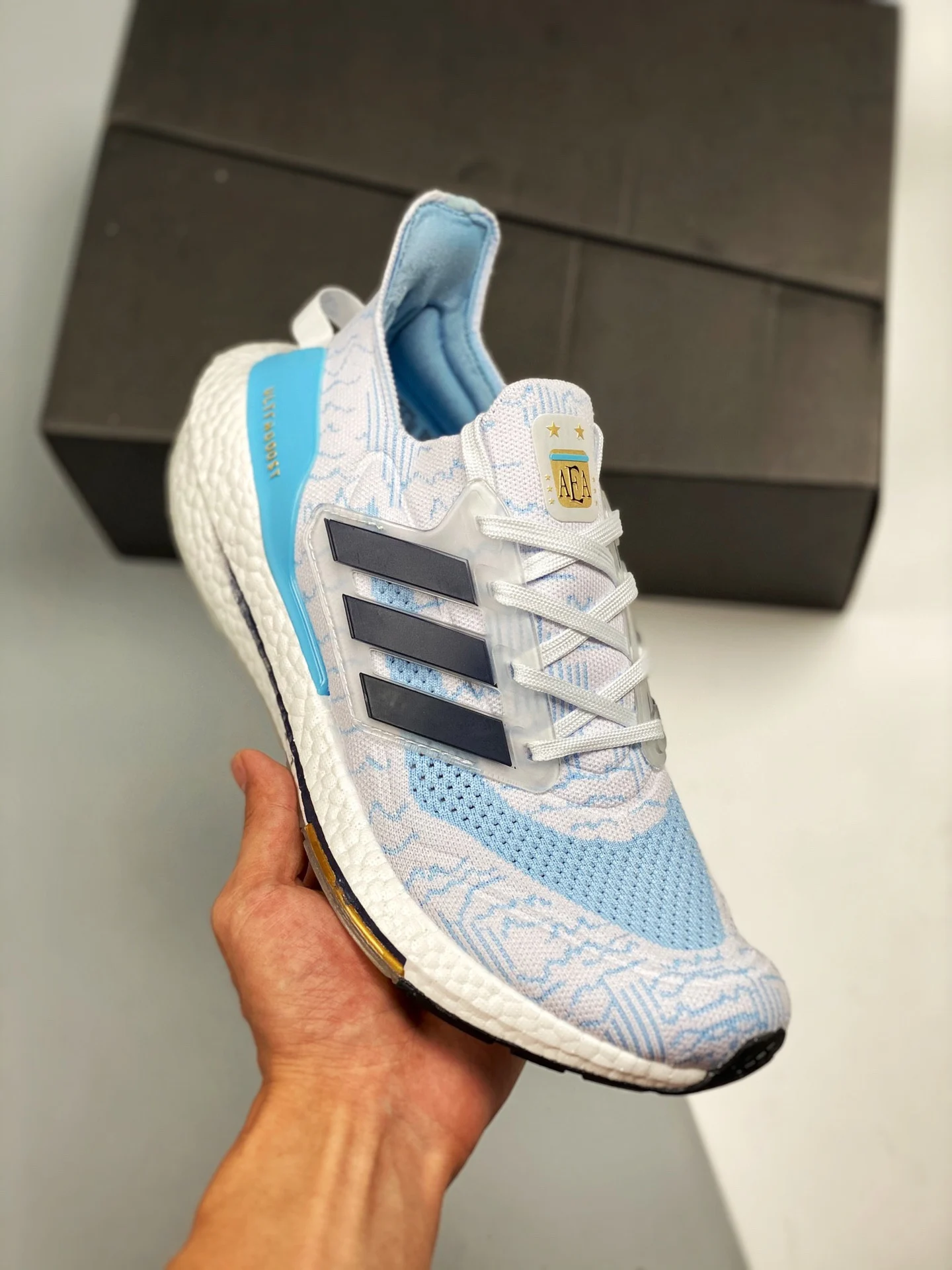 Adidas Ultra Boost 2021 White Night Indigo Clear Blue For Sale