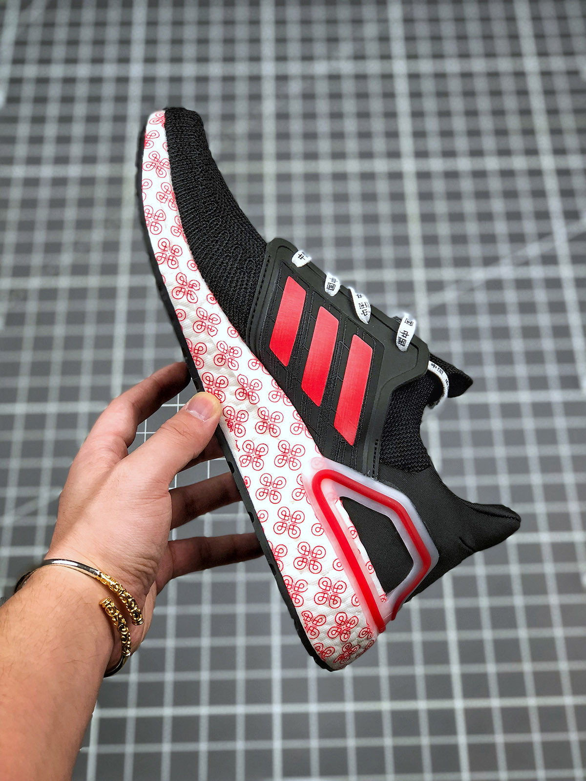 Adidas Ultra Boost 20 Black Glory Red White FX8886 For Sale