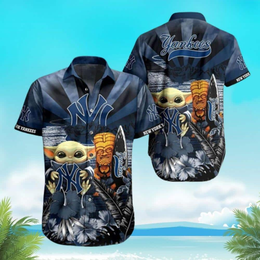 Baby Yoda Star Wars New York Yankees Hawaiian Shirt SK