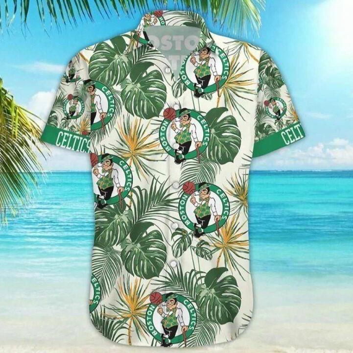 Boston Celtics Palm Leaves Pattern Hawaiian Shirt LY