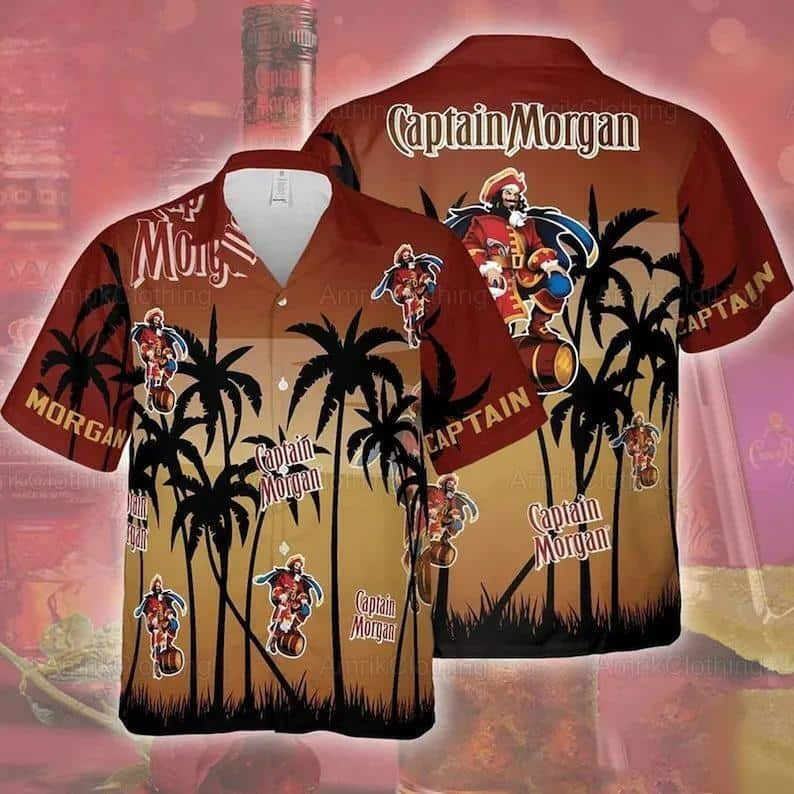 Captain Morgan Coconut Tree Hawaiian Shirt DM