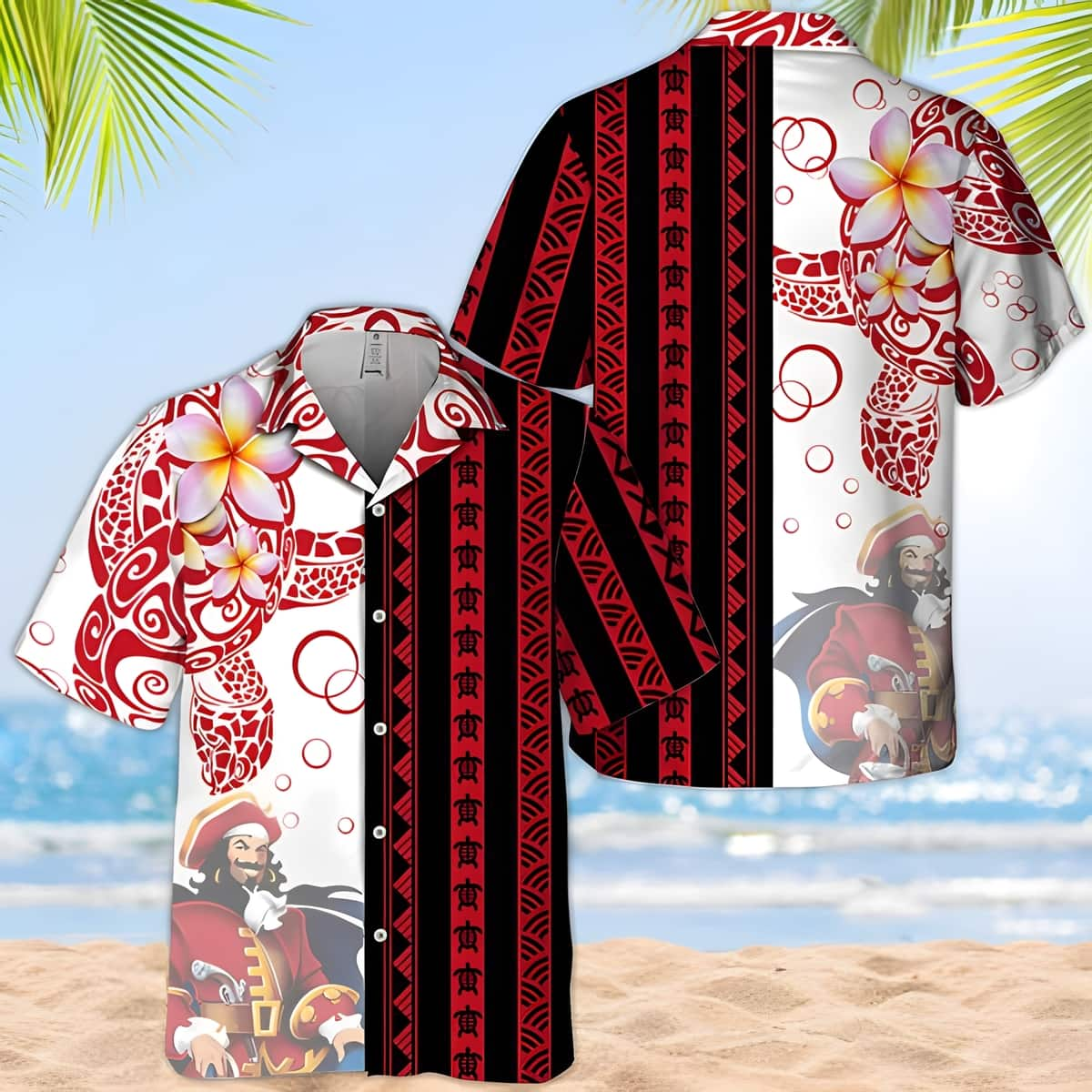 Captain Morgan Polynesian Blend Ocean Turtle Hawaiian Shirt XE