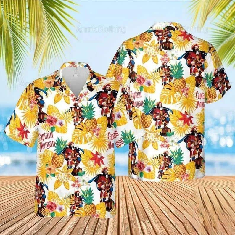 Captain Morgan Tropical Pineapple Pattern Best Hawaiian Shirt DN