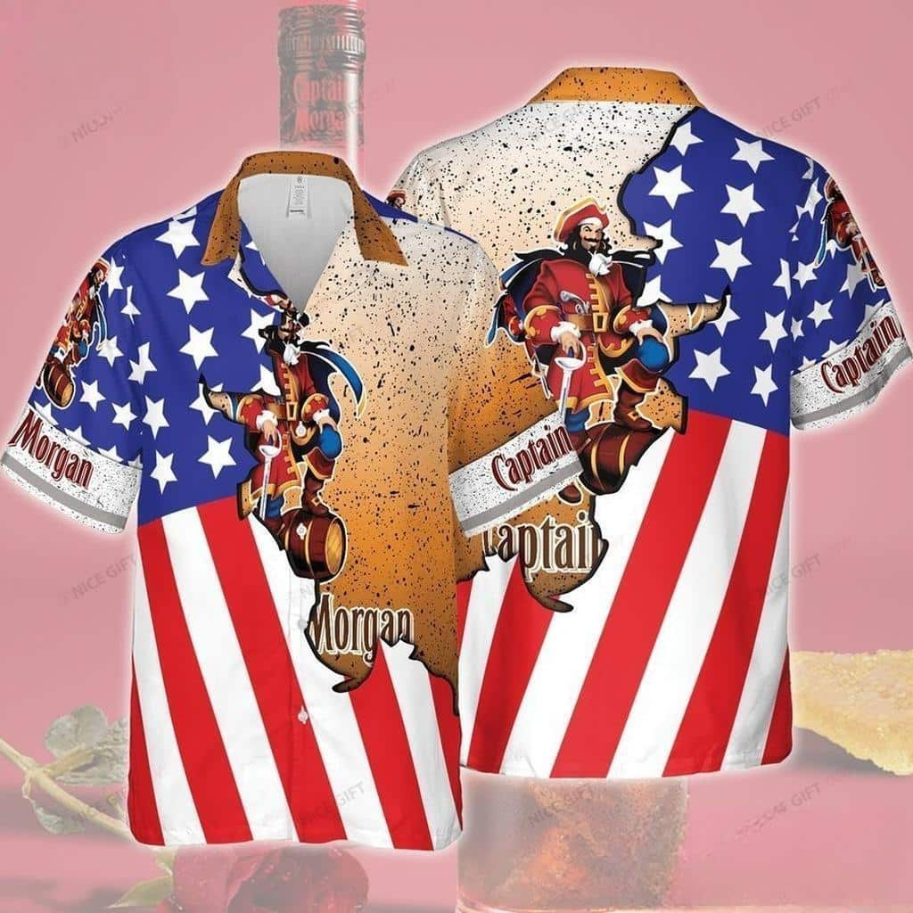 Captain Morgan Us Flag Hawaiian Shirt TX