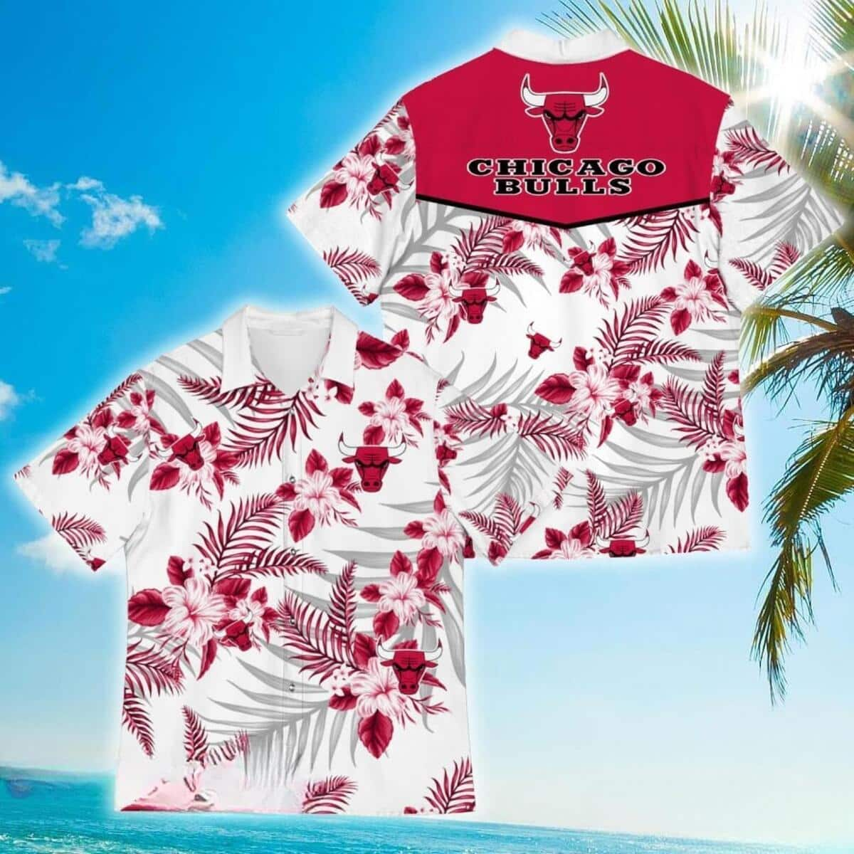 Chicago Bulls Tropical Flower Pattern Hawaiian Shirt KD