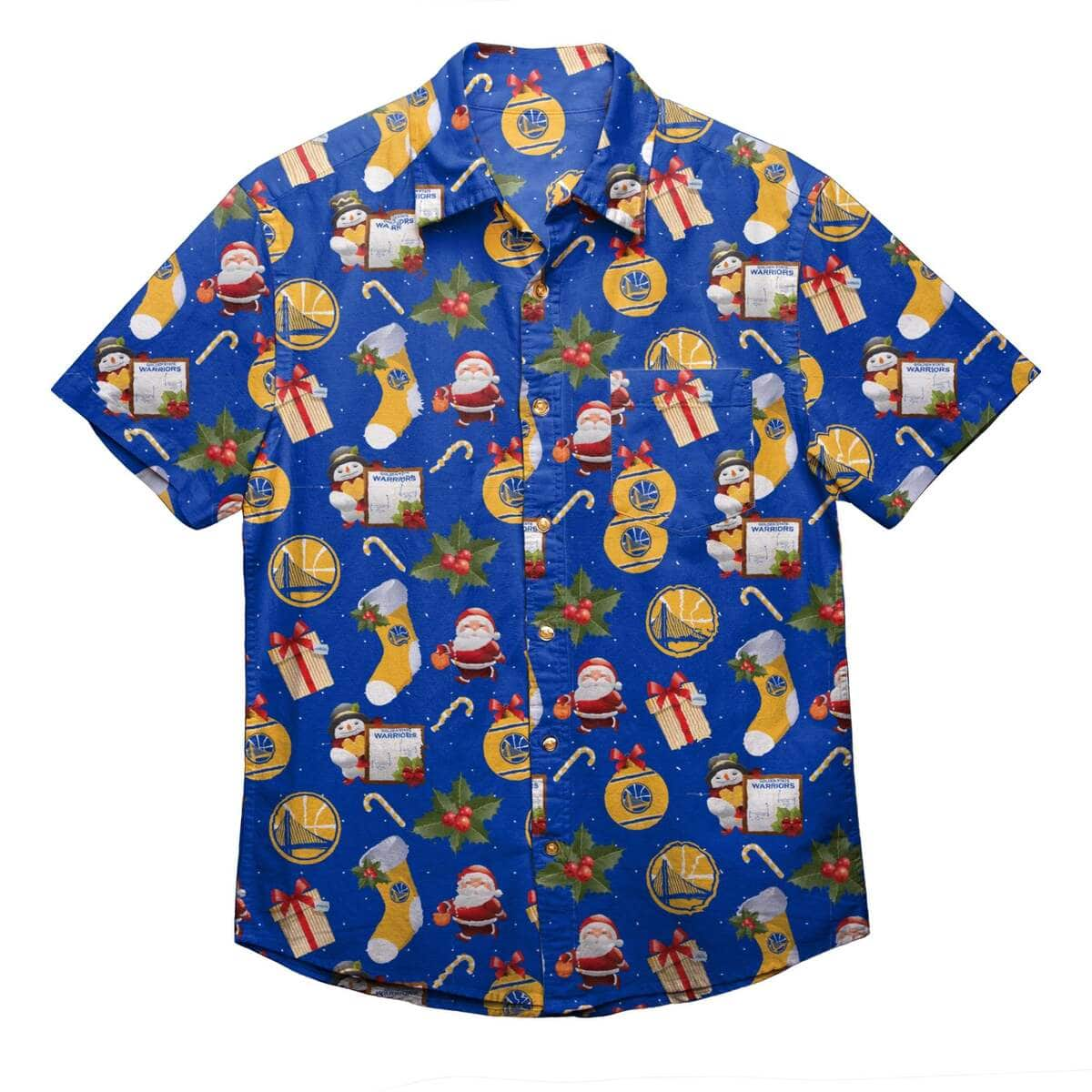 Cool Golden State Warriors Christmas Basketball Hawaiian Shirt RZ