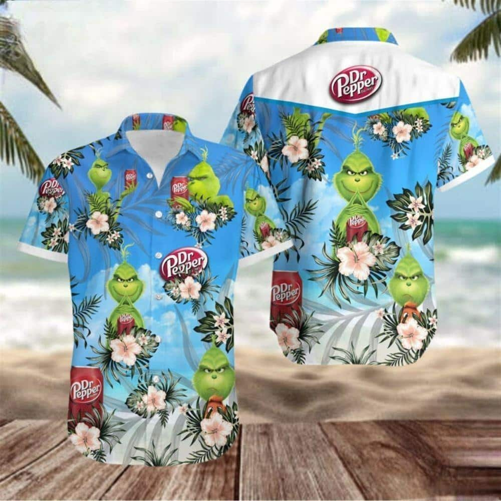 Funny Grinch Dr Pepper Beer Hawaiian Shirt JA