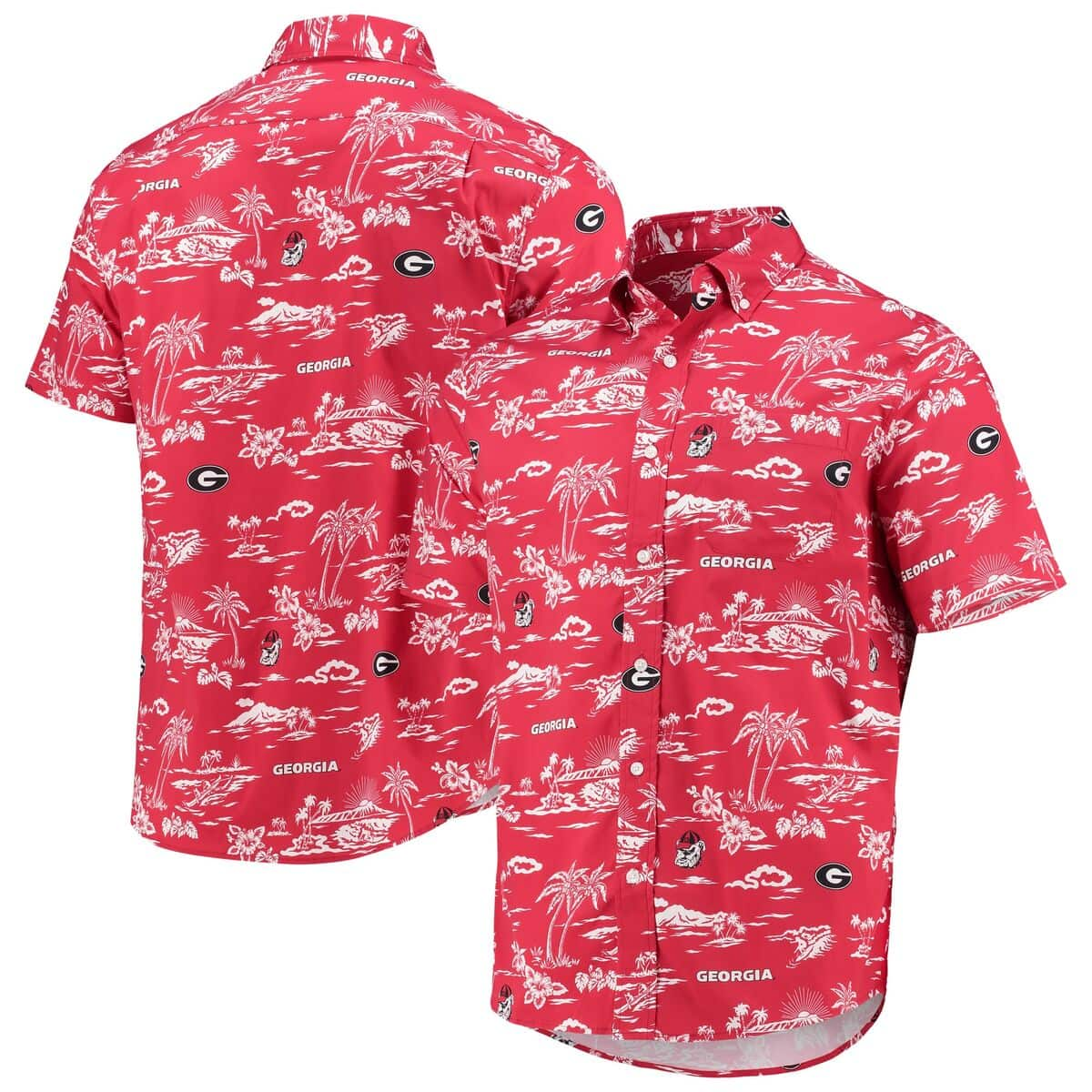 Georgia Bulldogs Uga Island Pattern Hawaiian Shirt IL