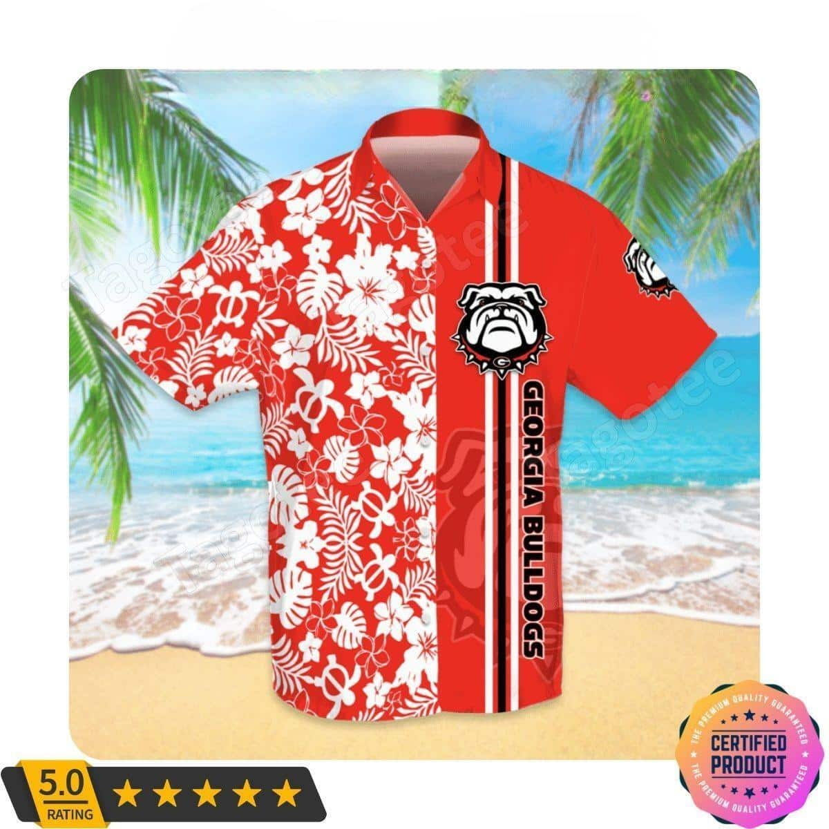 Georgia Bulldogs Uga Tropical Flora Hawaiian Shirt LH