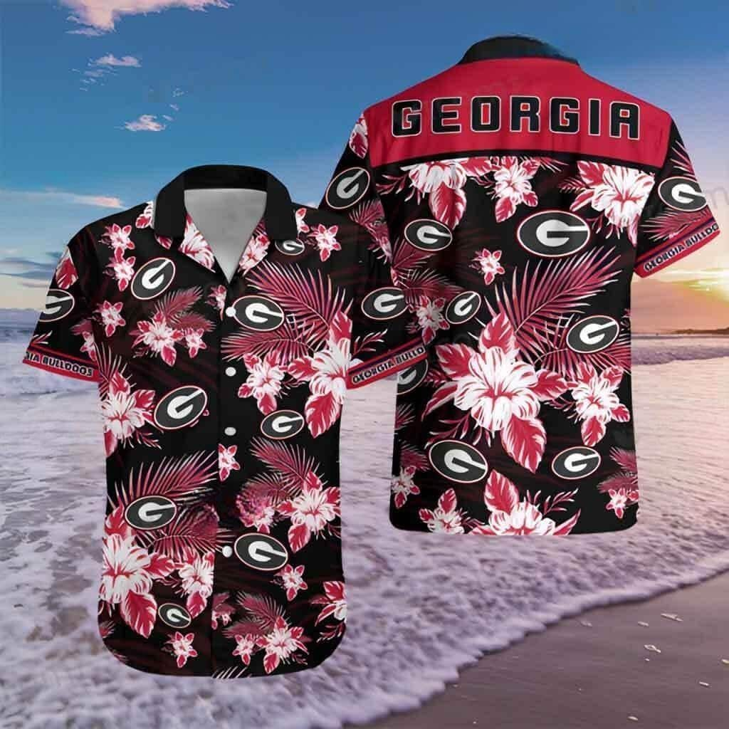 Georgia Bulldogs Uga Tropical Flower Hawaiian Shirt DJ