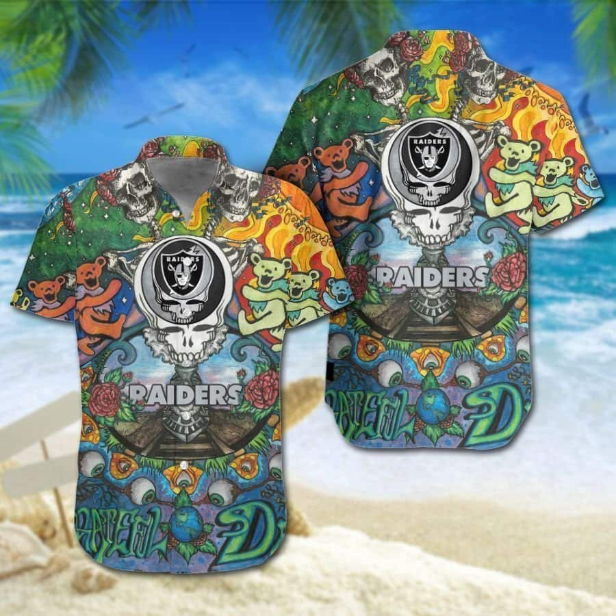 Grateful Dead NFL Las Vegas Raiders Football BoyHawaiian Shirt ZL