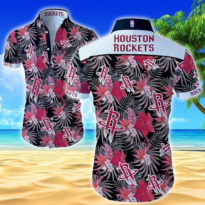 Houston Rockets Tropical Flora Hawaiian Shirt GF