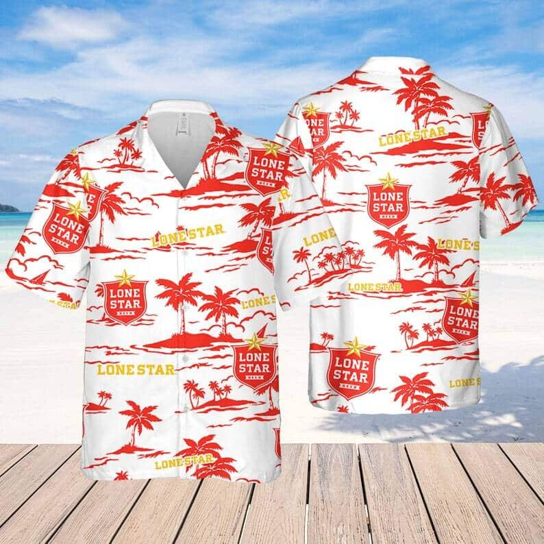 Lone Star Beer Pattern Hawaiian Shirt JR