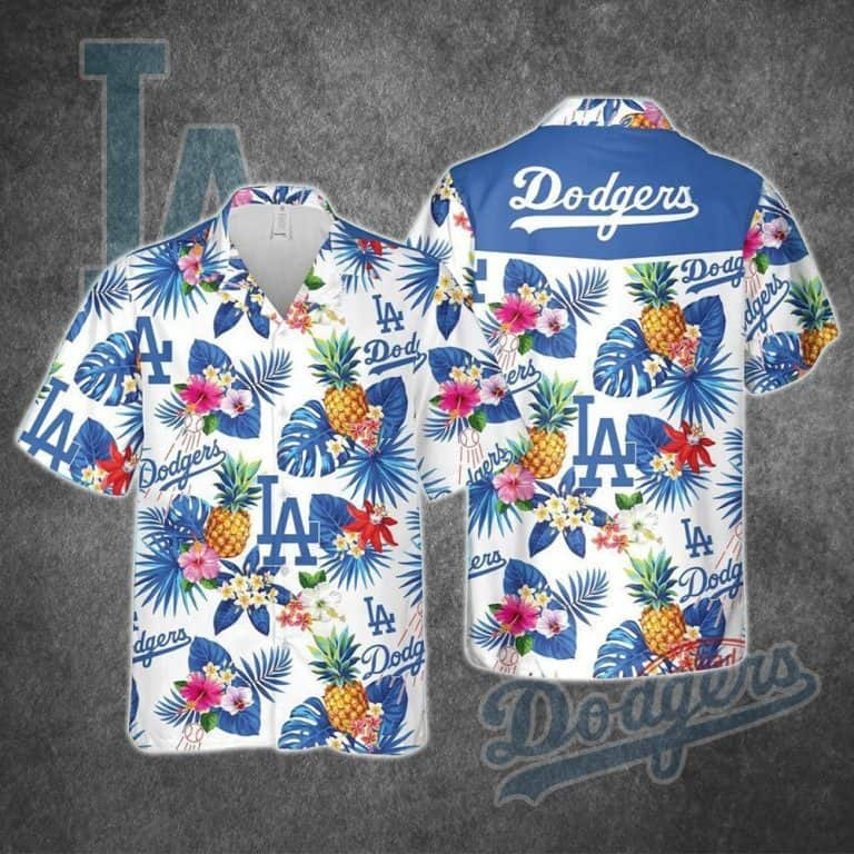 Los Angeles Dodgers Tropical Pineapple Pattern Practical Hawaiian Shirt XA