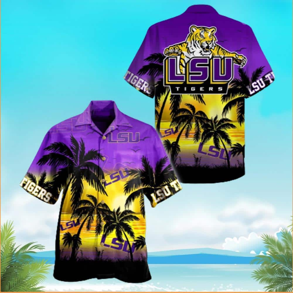 Lsu Tigers Tropical Palm Tree Hawaiian Shirt HR