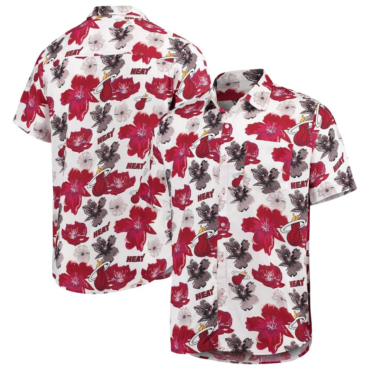 Miami Heat Hibiscus Flower Hawaiian Shirt NH