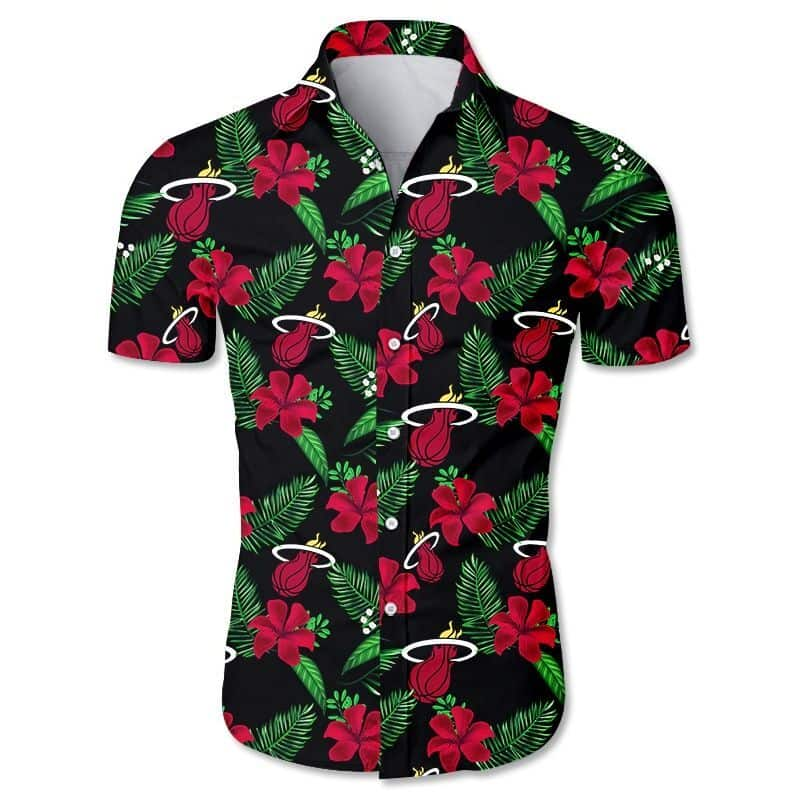 Miami Heat Tropical Flora Hawaiian Shirt VP