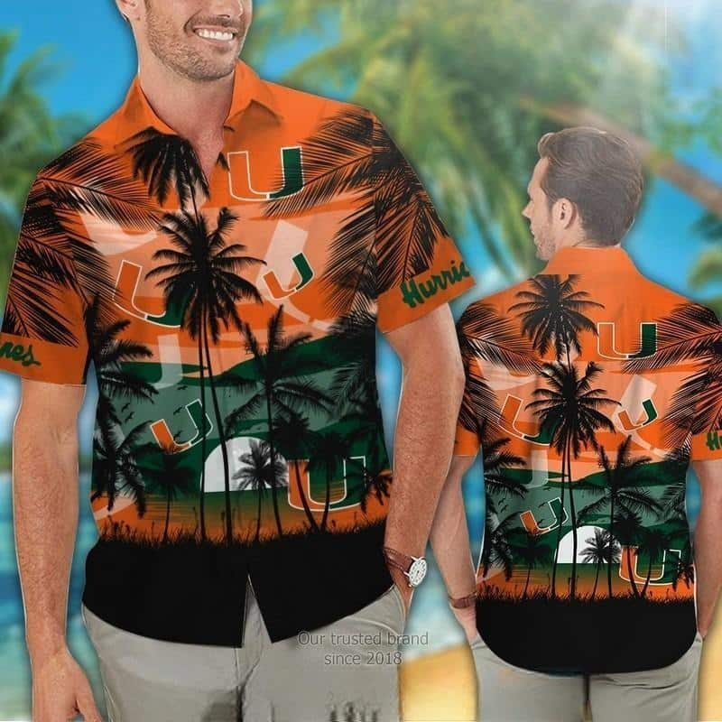 Miami Hurricanes Coconut Tree Hawaiian Shirt RJ