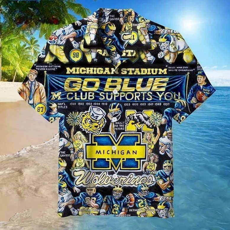 Michigan Wolverines Go Blue Club Supports You Hawaiian Shirt WS