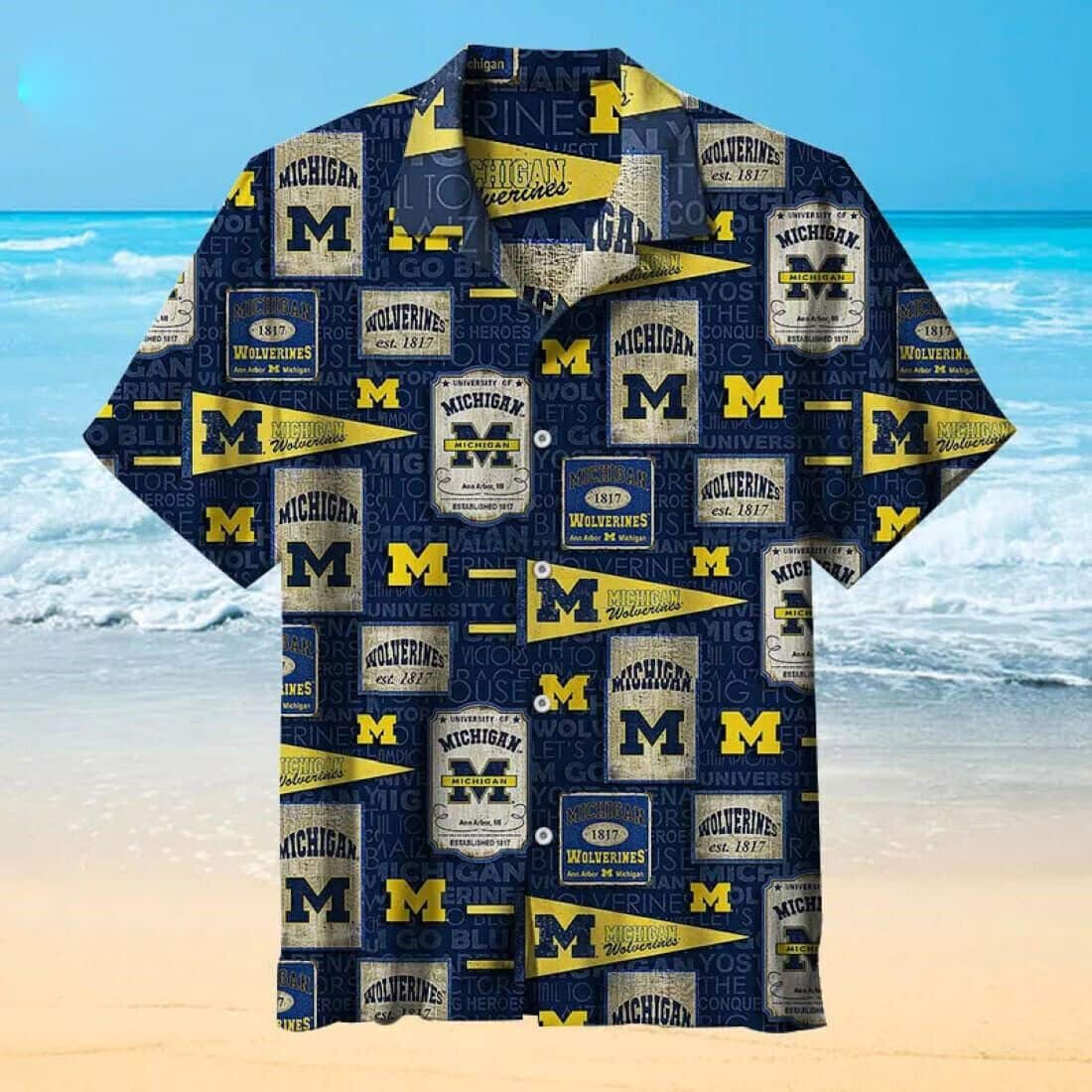 Michigan Wolverines Tropical Flower Pattern Hawaiian Shirt WP