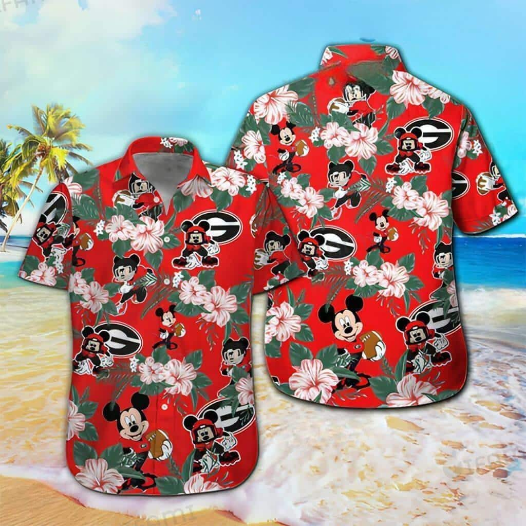 Mickey Mouse Georgia Bulldogs Uga Disney Hawaiian Shirt WL