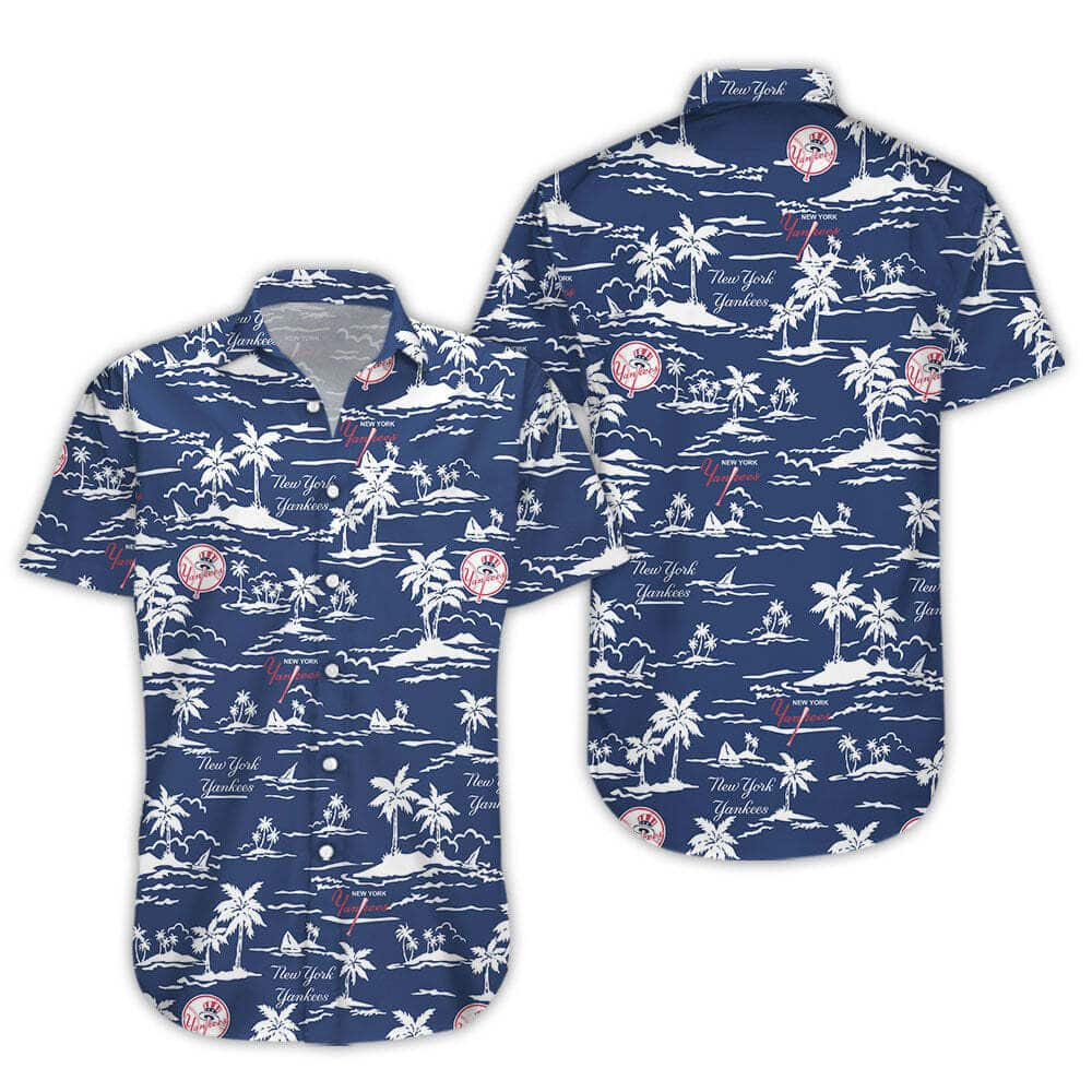 MLB New York Yankees Pattern Baseball Hawaiian Shirt WN