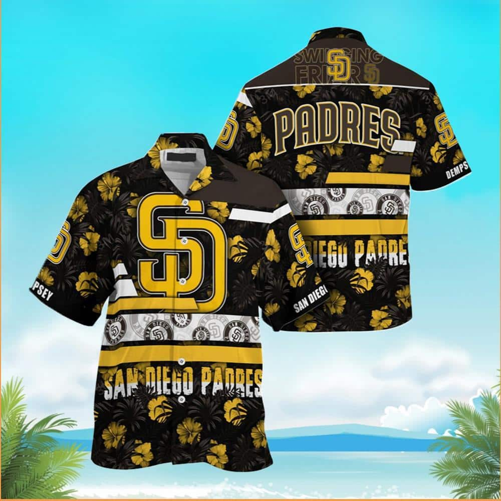 MLB San Diego Padres Hibiscus Flower Pattern Hawaiian Shirt BP