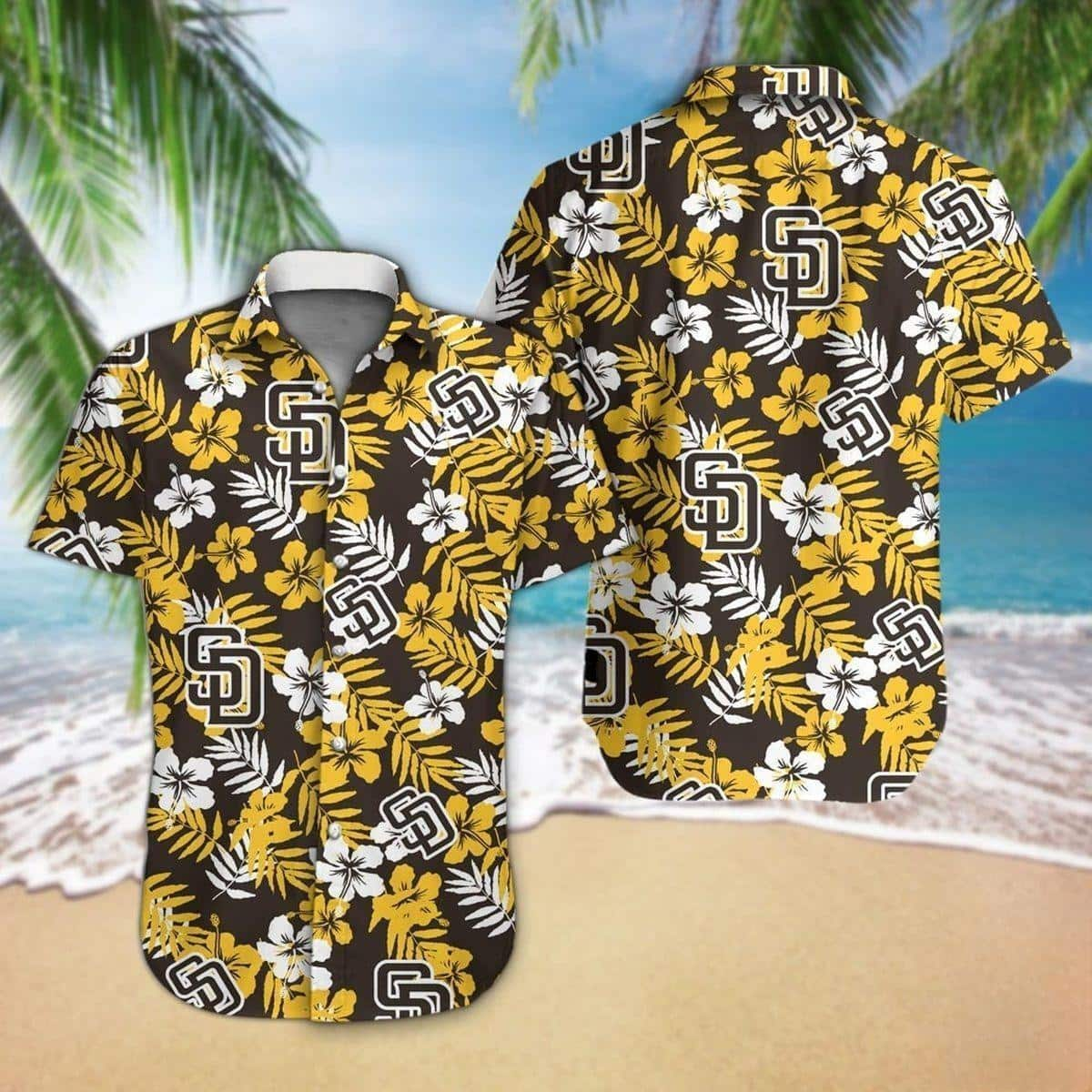 MLB San Diego Padres Hibiscus Pattern Hawaiian Shirt ZJ