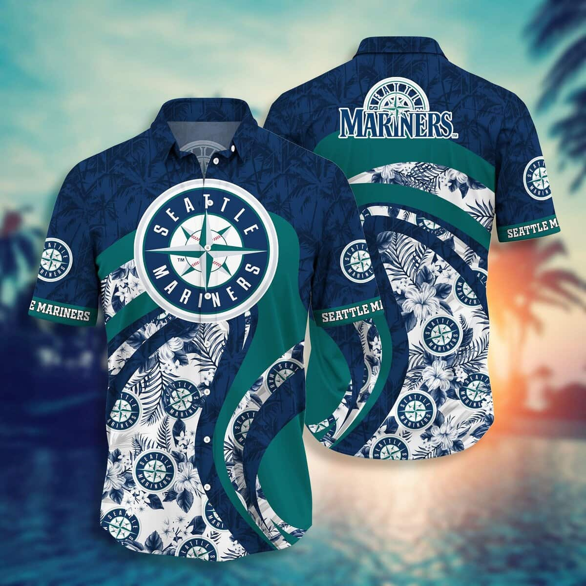 MLB Seattle Mariners Tropical Pattern Hawaiian Shirt BX