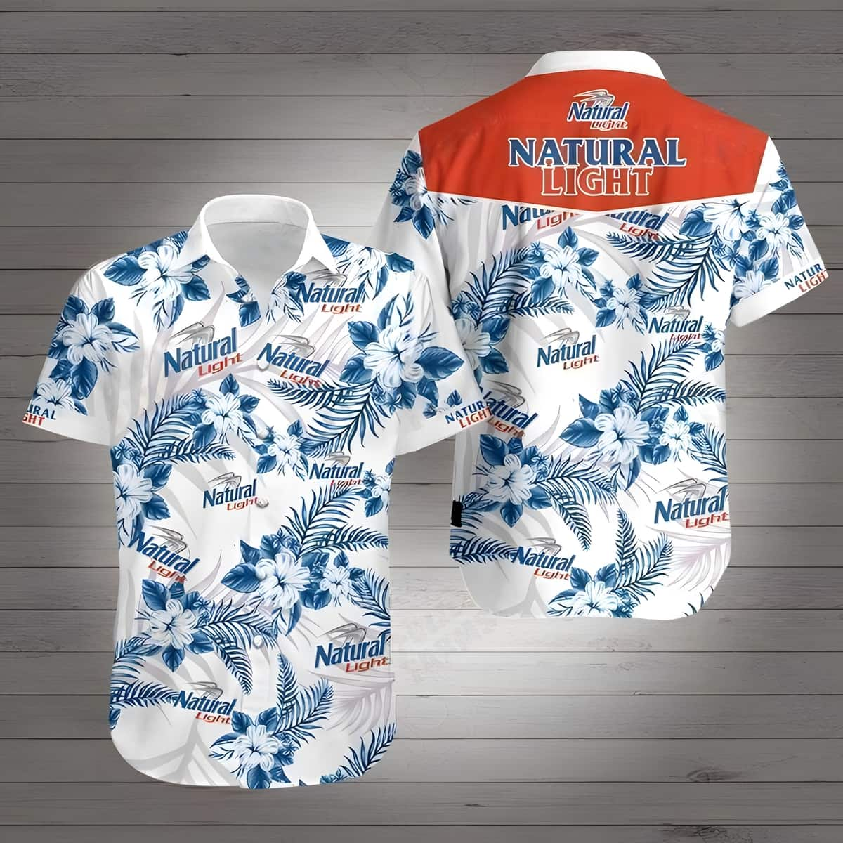 Natural Light Hibiscus Pattern Hawaiian Shirt XU