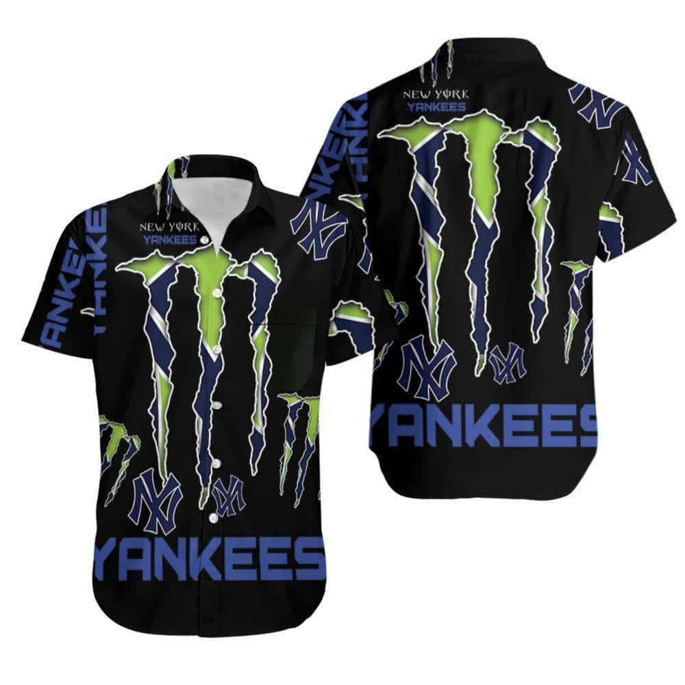 New York Yankees Monster Energy Logo Hawaiian Shirt QR