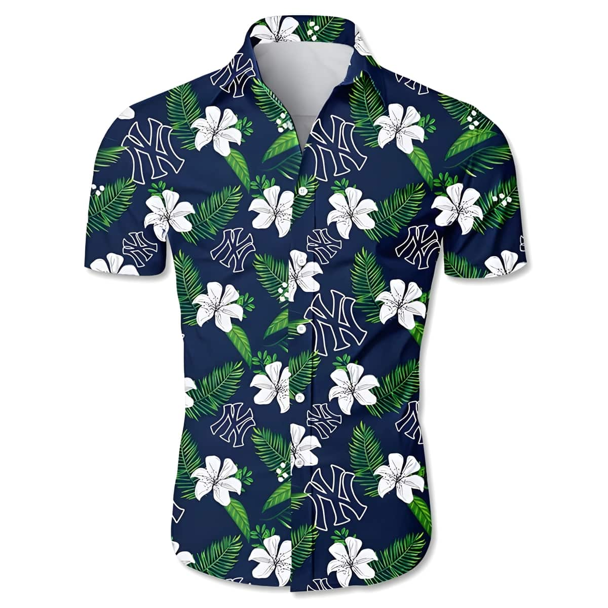 New York Yankees Tropical Flower Pattern Baseball Adults Hawaiian Shirt DP