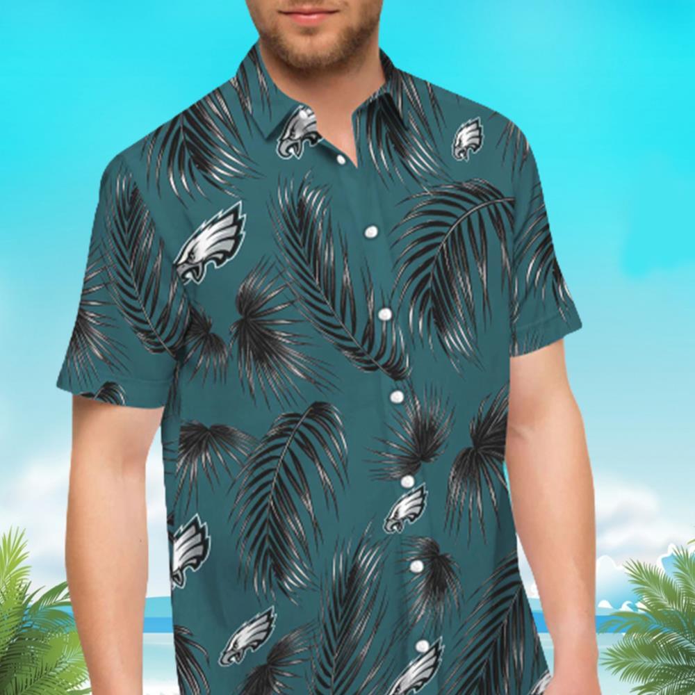 NFL Philadelphia Eagles Palm Leaf Pattern Hawaiian Shirt XA