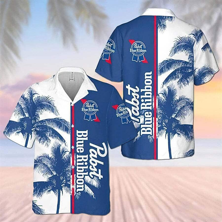 Pabst Blue Ribbon Beer Vintage Hawaiian Shirt OU