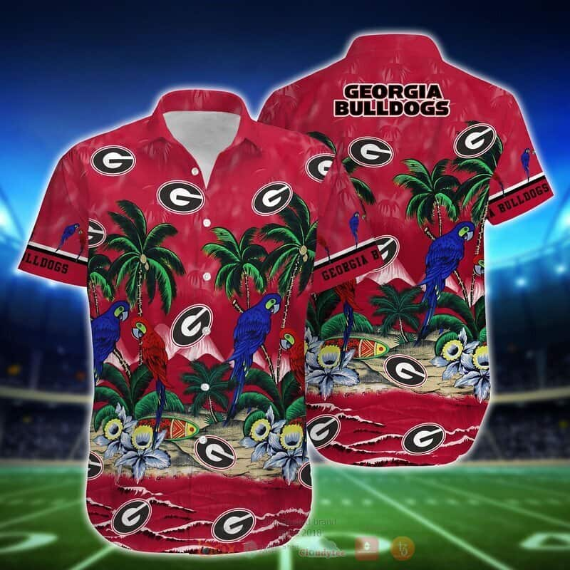 Parrot Georgia Bulldogs Uga Football Hawaiian Shirt KJ