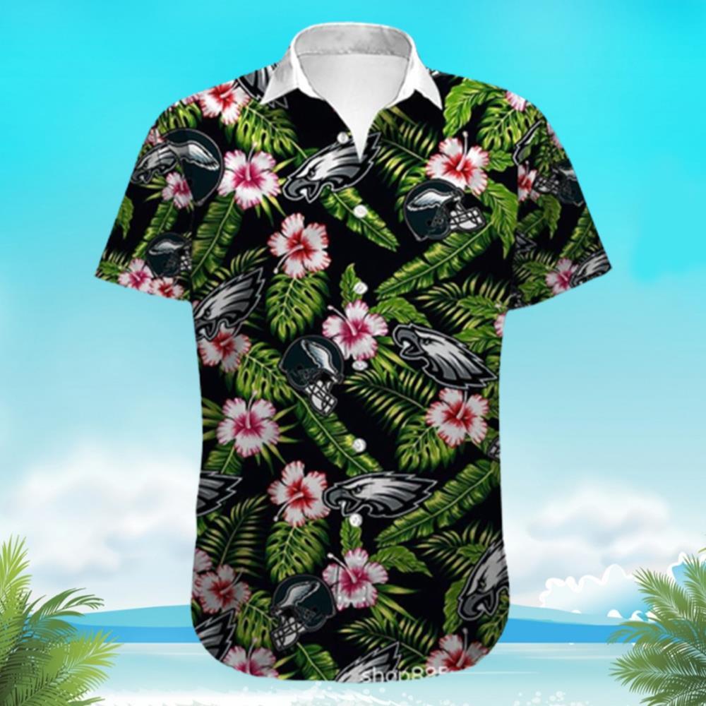 Philadelphia Eagles Hibiscus Flower Pattern Hawaiian Shirt SY