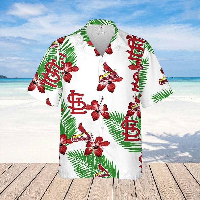 St Louis Cardinals Hibiscus Flower Pattern Hawaiian Shirt BO