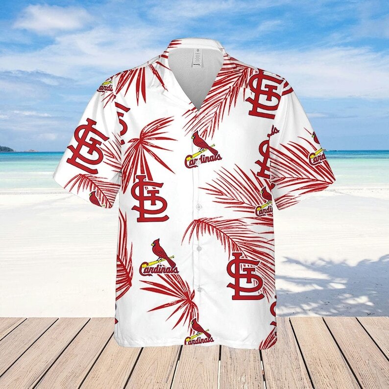 St Louis Cardinals Palm Leaves Pattern Hawaiian Shirt CV